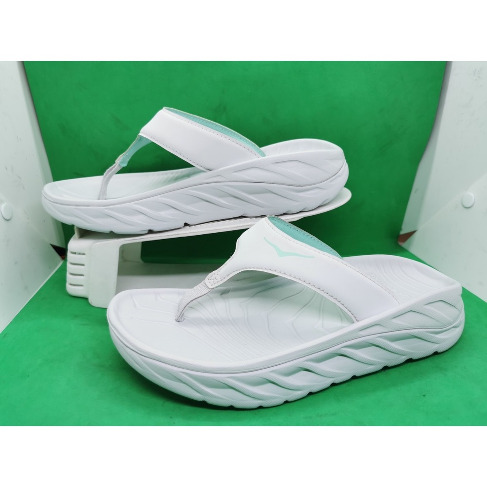 HOKA ORA RECOVERY FLIP WHITE 1117910 COMFORT SANDALS WOMEN SIZE 9 Men's 7